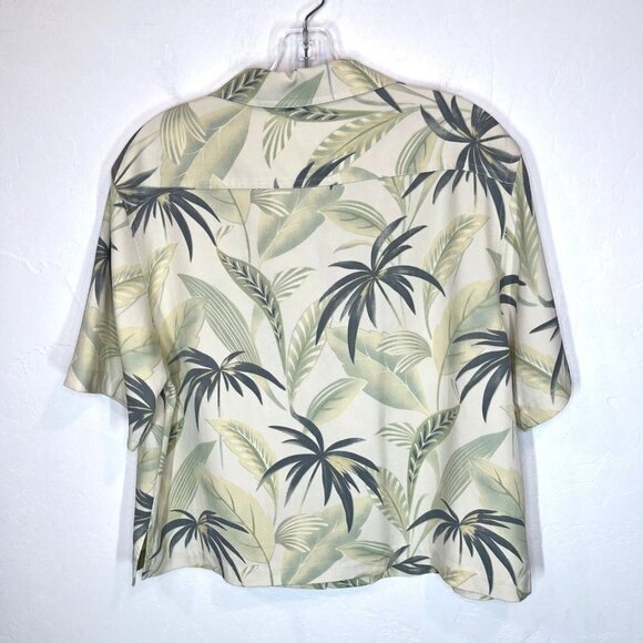 Tommy Bahama Women 100% Silk Palm tree leaves Button down Shirt Size M - Picture 9 of 9